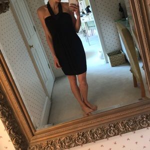 Black slinky halter dress